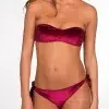 Bikini maillot de bain bandeau en velours couleur Bordeaux